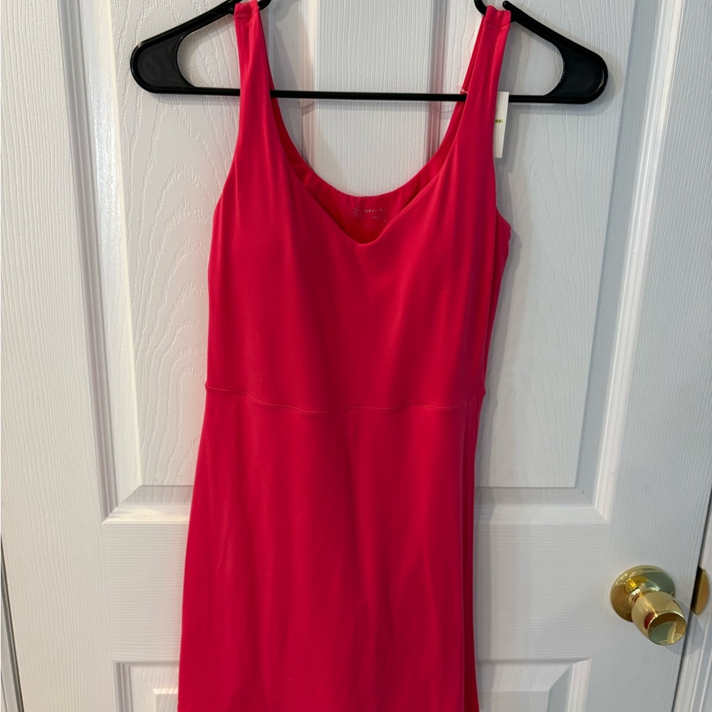 Scoop Neck Mini Dress in Bright Pink